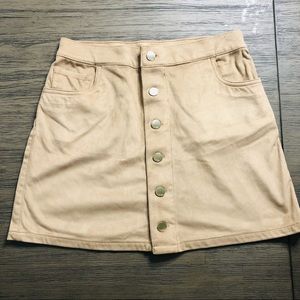 EXPRESS • faux suede skirt • button up • 2